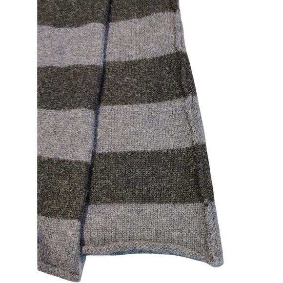 Vince Alpaca Cashmere Wool Sweater Cardigan Black Gray Striped Womens Large - Picture 6 of 6